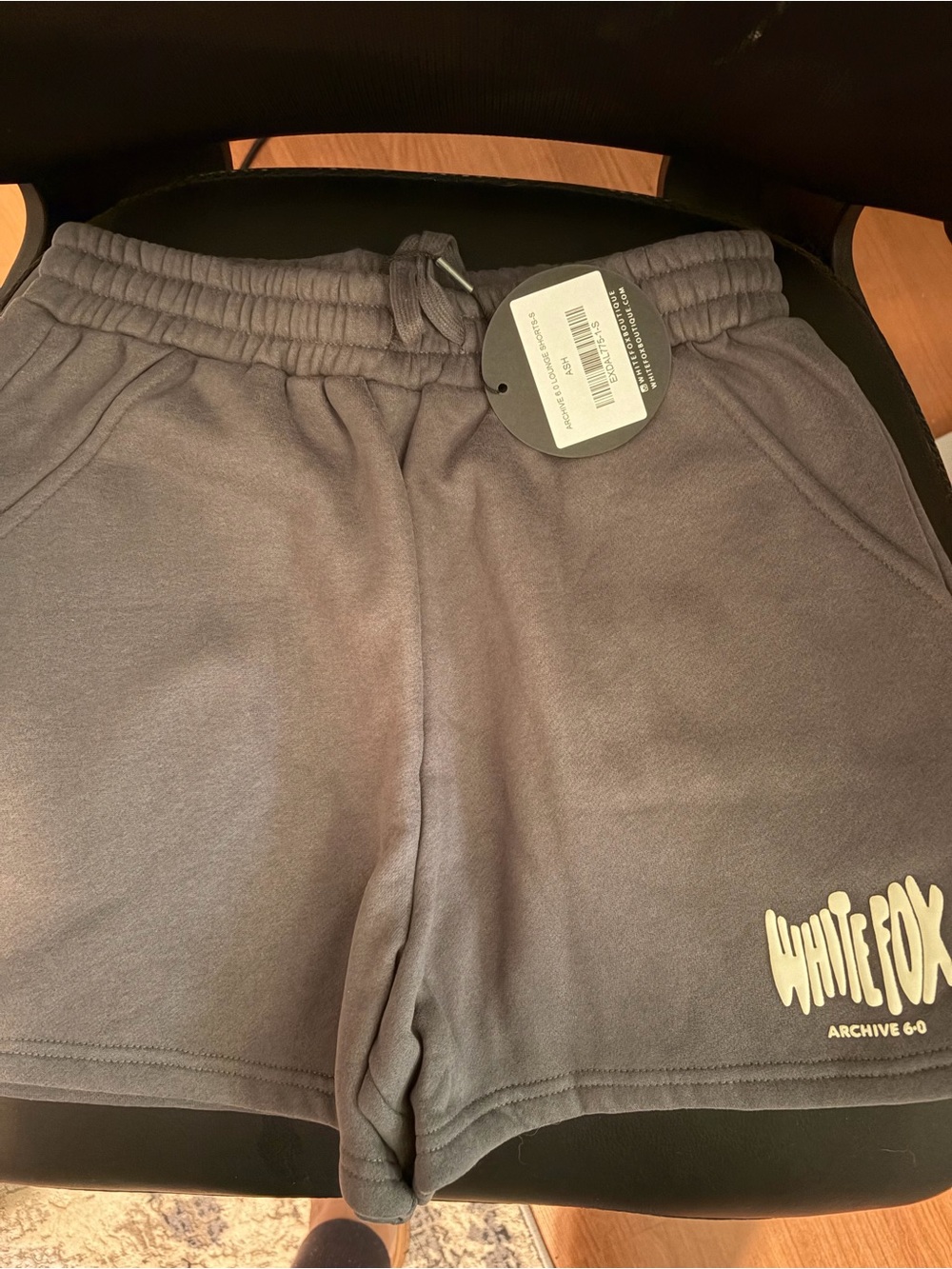 White Fox Boutique Gray Logo Archive 6-0 Athletic Shorts